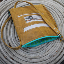Load image into Gallery viewer, Leather with Vintage Hose Crossbody