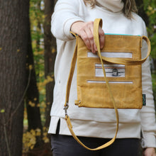 Load image into Gallery viewer, Leather with Vintage Hose Crossbody