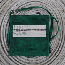 Load image into Gallery viewer, Leather with Vintage Hose Crossbody
