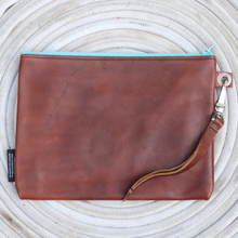 Load image into Gallery viewer, Leather with Vintage Hose Clutch