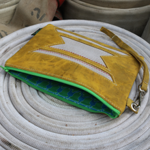 Load image into Gallery viewer, Leather with Vintage Hose Clutch