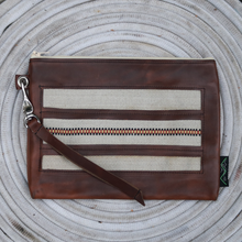 Load image into Gallery viewer, Leather with Vintage Hose Clutch