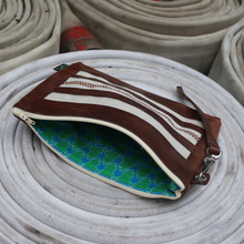 Load image into Gallery viewer, Leather with Vintage Hose Clutch