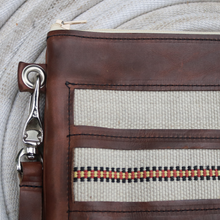 Load image into Gallery viewer, Leather with Vintage Hose Clutch