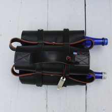 Load image into Gallery viewer, Gift set: Black leather beverage carrier and holster