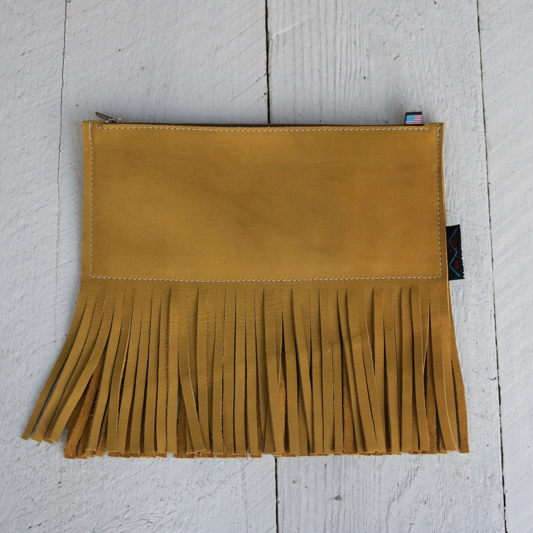 Leather Fringe for Days Clutch