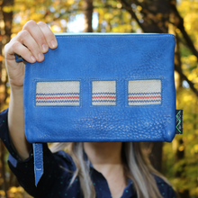 Load image into Gallery viewer, Leather with Vintage Hose Clutch