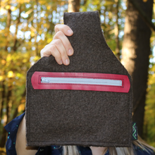 Load image into Gallery viewer, Upcycled Wool Wristlet/ Belt Bag