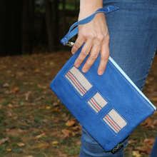 Load image into Gallery viewer, Leather with Vintage Hose Clutch