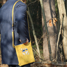 Load image into Gallery viewer, Leather with Vintage Hose Crossbody