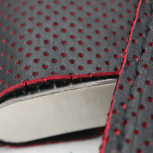 Load image into Gallery viewer, Gift set: Black perforated leather flask and wallet