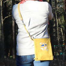 Load image into Gallery viewer, Leather with Vintage Hose Crossbody