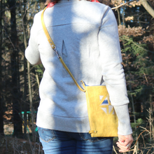 Load image into Gallery viewer, Leather with Vintage Hose Crossbody