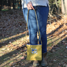 Load image into Gallery viewer, Leather with Vintage Hose Crossbody