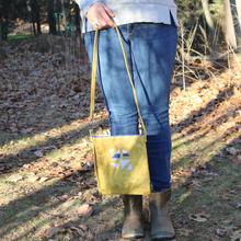 Load image into Gallery viewer, Leather with Vintage Hose Crossbody