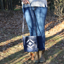 Load image into Gallery viewer, Leather with Vintage Hose Crossbody