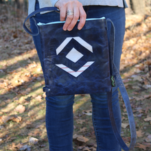 Load image into Gallery viewer, Leather with Vintage Hose Crossbody