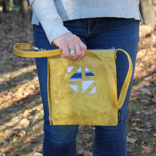 Load image into Gallery viewer, Leather with Vintage Hose Crossbody