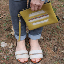 Load image into Gallery viewer, Leather with Vintage Hose Clutch