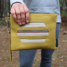 Load image into Gallery viewer, Leather with Vintage Hose Clutch