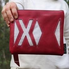 Load image into Gallery viewer, Leather with Vintage Hose Clutch