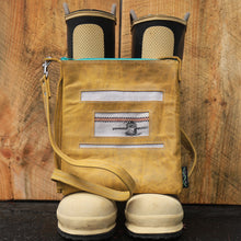 Load image into Gallery viewer, Leather with Vintage Hose Crossbody