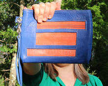 Load image into Gallery viewer, Leather with Vintage Hose Clutch