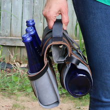 Load image into Gallery viewer, Leather Beverage Carrier