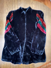 Load image into Gallery viewer, Vintage Sasson Faux Fur Jacket with awesome 80s shoulder detail
