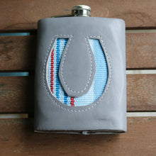 Load image into Gallery viewer, Vintage hose and leather wrapped flask
