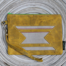 Load image into Gallery viewer, Leather with Vintage Hose Clutch
