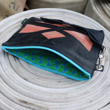 Load image into Gallery viewer, Leather with Vintage Hose Clutch
