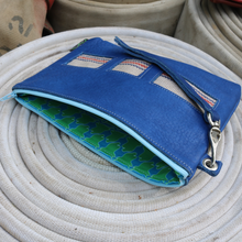 Load image into Gallery viewer, Leather with Vintage Hose Clutch
