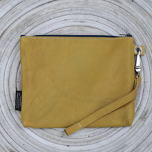 Load image into Gallery viewer, Leather with Vintage Hose Clutch
