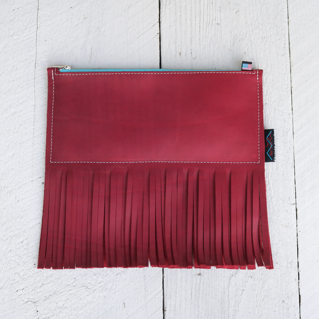 Leather Fringe for Days Clutch