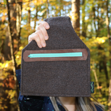 Load image into Gallery viewer, Upcycled Wool Wristlet/ Belt Bag
