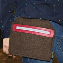 Load image into Gallery viewer, Upcycled Wool Wristlet/ Belt Bag
