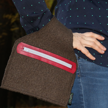 Load image into Gallery viewer, Upcycled Wool Wristlet/ Belt Bag
