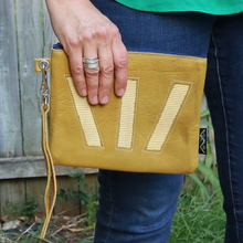 Load image into Gallery viewer, Leather with Vintage Hose Clutch
